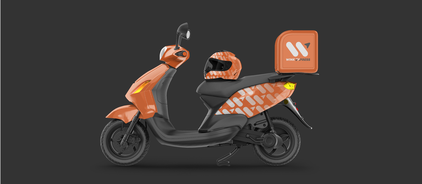 Livreur WINK EXPRESS à scooter